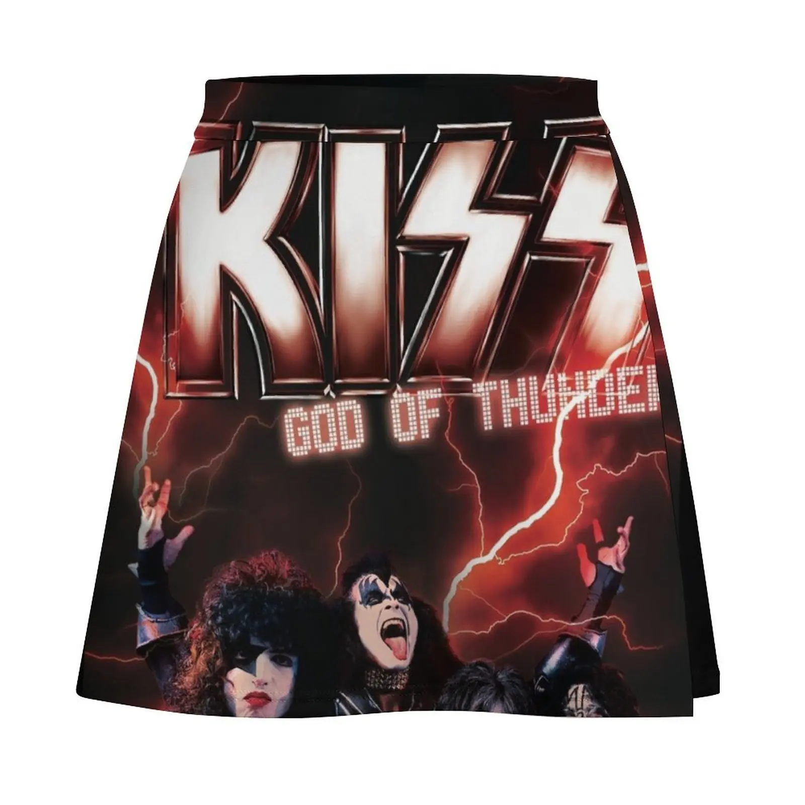 KISS rock band music - God Of Thunder Mini Skirt korean skirt Woman skirt