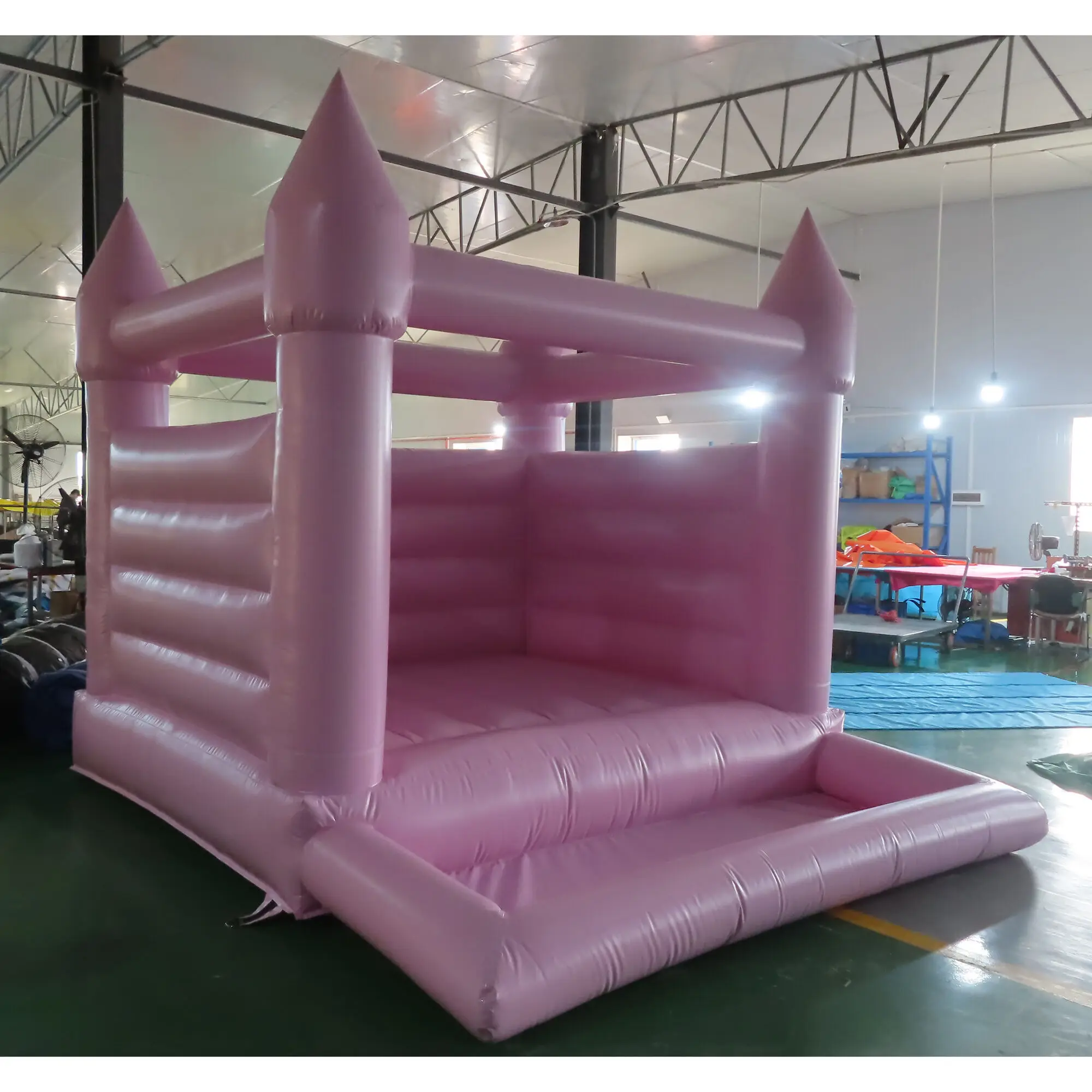 Château gonflable avec piscine pour enfants, activités de plein air, maison de mariage, cavalier commercial, blanc, rose, 3.5x3m