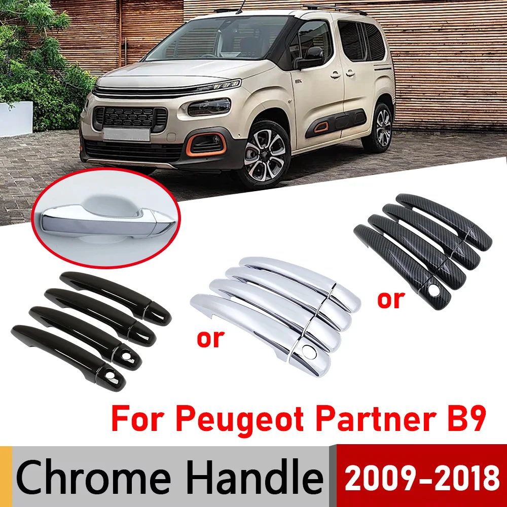 For Peugeot Partner Accessories 2009~2018 2010 2011 2017 2016 Door Handle Cover Car Exterior Protective Sticker Set Accesorios