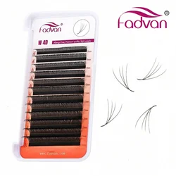 Fadvan 4D W Fan Style Lashes Black Premade Lash Extensions 0.07 C/D Natural Soft Volume Eyelashes