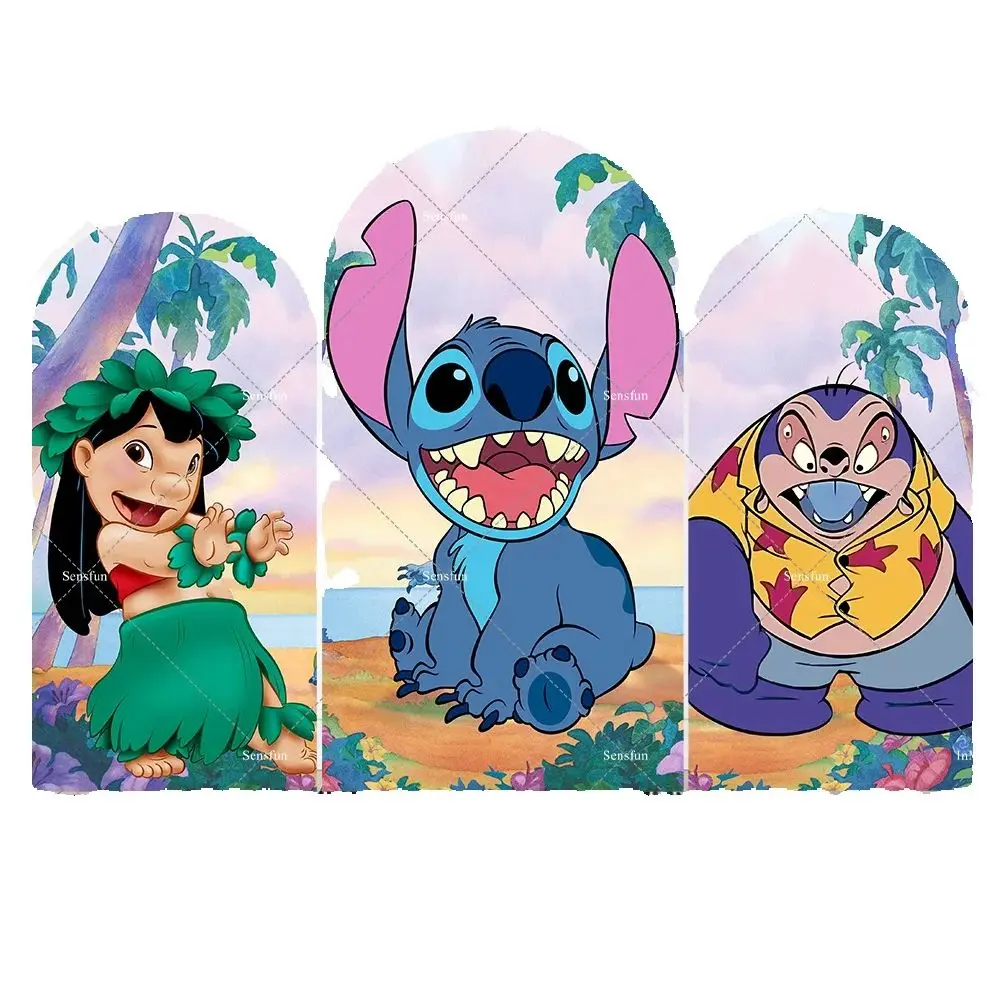 

Cartoon Stitch Party Decoration for Boy Birthday Supplies Arch backdrop Cover Wall Summber Beach Aloha Hawaii Baby Shower Banner