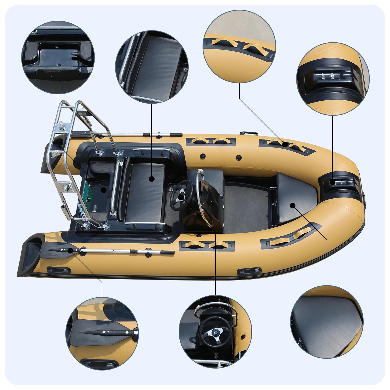 CE Certified 11.8ft/360cm Center Console Rowing RIB Boat/Yacht For Sale For Outdoor Drifting