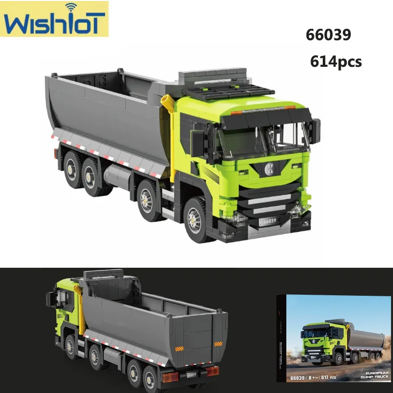 

614PCS Heavy Dump Truck MOC Building Block 66039 Engineering Series Transport Vehicle Assembly Toys Model Small Bricks Kids Gift