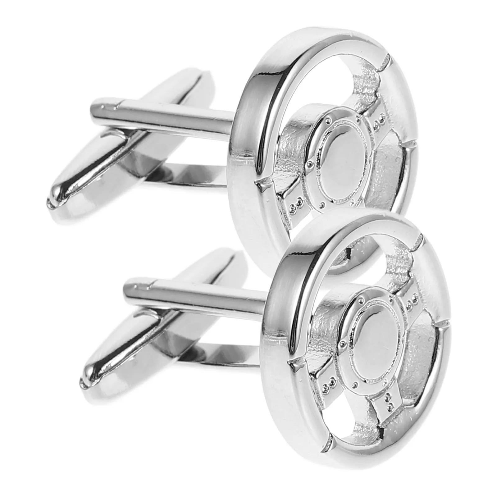 1Pair Metal Steering Wheel Cufflinks French Design Suit Accessory Shirt Cuff Link Mens Accessories Business Tuxedo Cufflinks