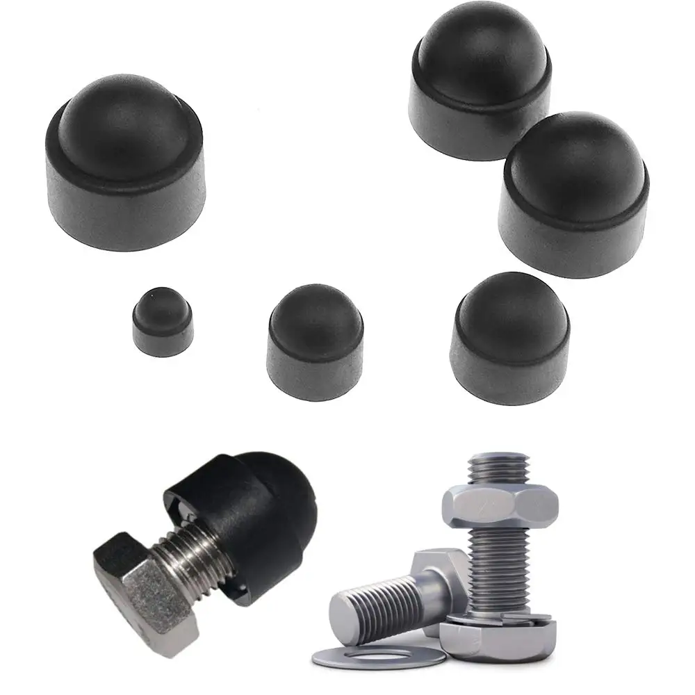 145pcs Plastic Dome Bolt Nut Protection Caps Cover Hex Hexagon Screws M4 M5 M6 M8 M10 M12 Black and White