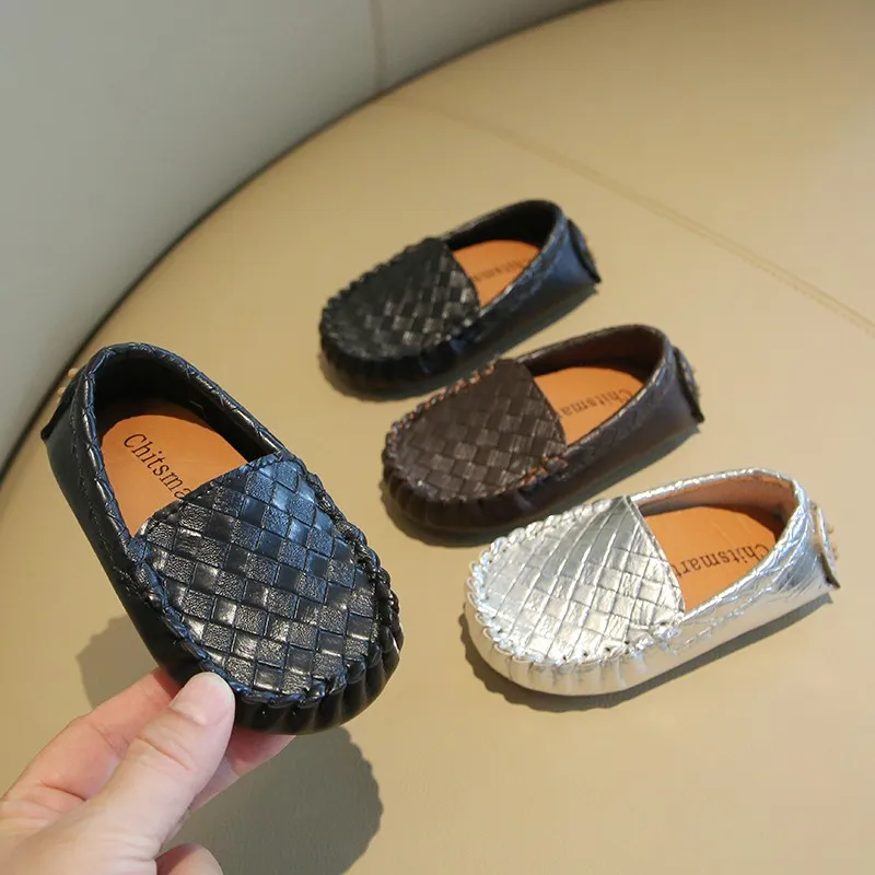 Boys Casual Shoes for Little Kids Slip-on Spring Autumn Children Loafers Flats Moccasins Checkered Korean Style Soft Non-slip