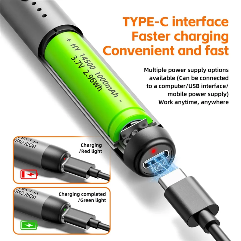 

AEE4-Cordless USB Digital Soldering Iron Adjustable Temperature Type-C Interface Intelligent Solder Welding Iron Tool
