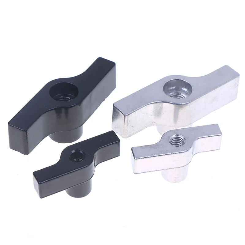 New 1Pc Aluminum Wing Nut Truss Clamp Handle Parts Galvanized Aluminum M8 M12 Handle Black Gray Nut Knob T-nut For Light Hook