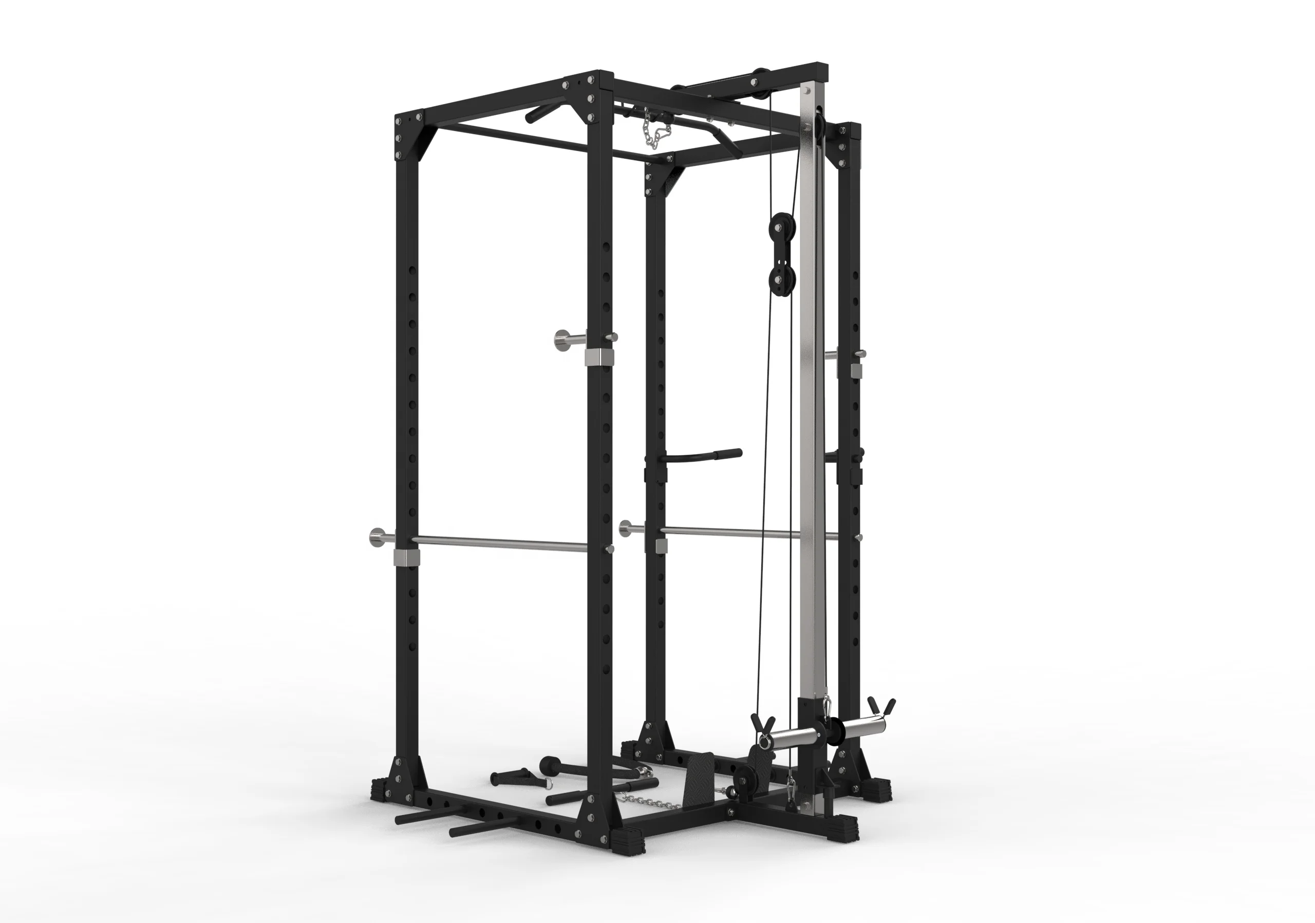 

Power Cage with Cable System Squat Rack & Foot Step Fitness Equipment