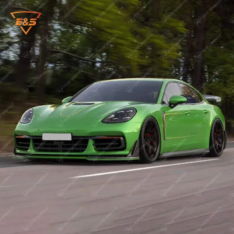 Front Lip for Porsche Panamera 971 Upgrade to Carbon Fiber Style Front Lip