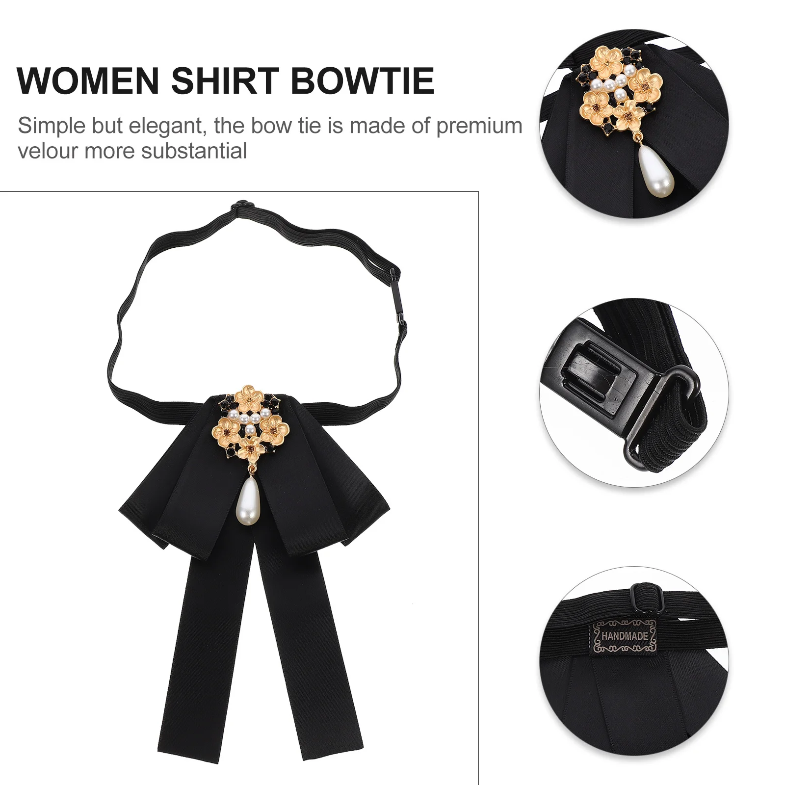 1 pz papillon di perle per donna elegante camicia cravatta accessorio per festa di nozze camicetta colletto papillon decorazione abbigliamento