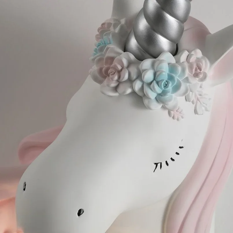 Imagem -05 - Unicorn Pink Wall Mounted Horse Sconce Novidade Lâmpadas de Quarto para Crianças Cabeceira Infantil Fofo Escola Luminárias Menina Interior