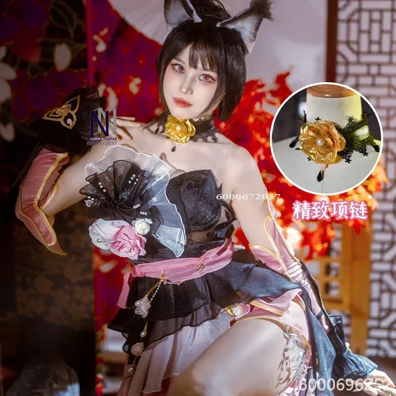 

Game Naraka Kurumi Cosplay Sexy Strapless Exorcist Evil Spirits Princess Ancient Costume Women Dress New Arrival Hot Sale