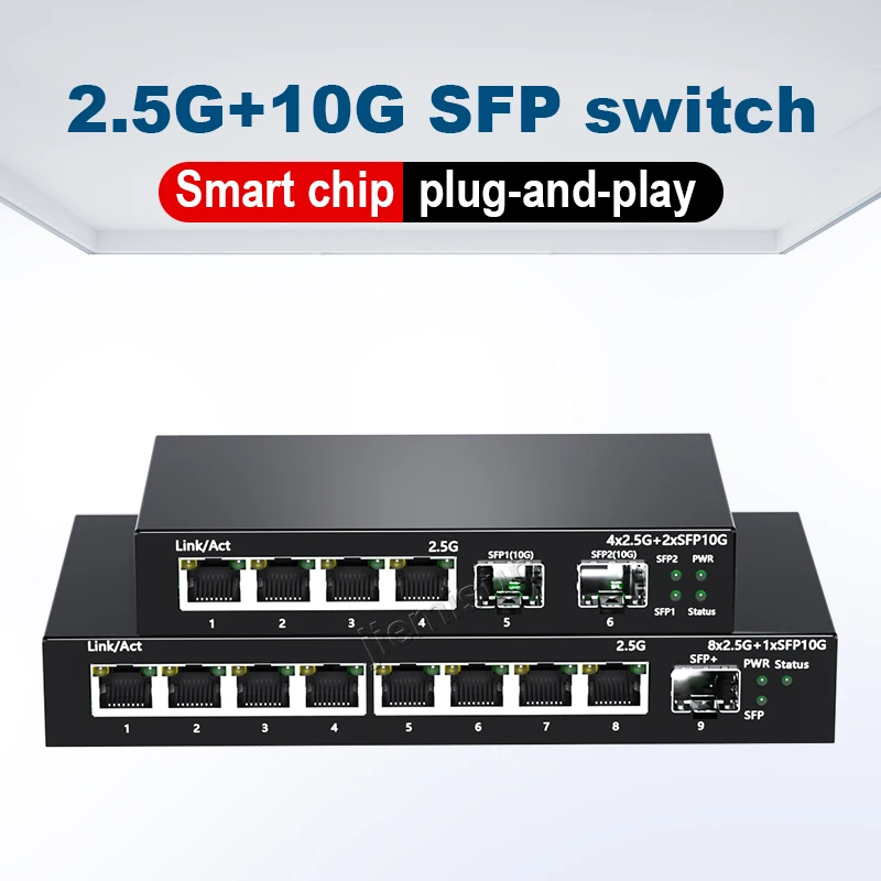 25gbase-managed-switch-with-4-8-port-25gb-ethernet-2-port-10g-sfp-for-ipcamera-nvr