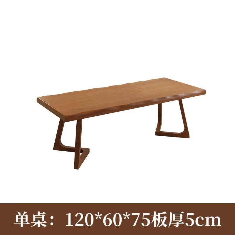 Solid wood household small apartment eating table, rectangular negotiation long table