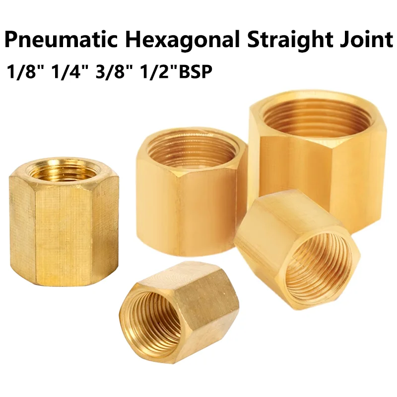 

10Pcs Hexagonal Through-Core Inner wire Directly Connected To The Pneumatic Connector High Quality Copper 1/8" 1/4" 3/8" 1/2"BSP