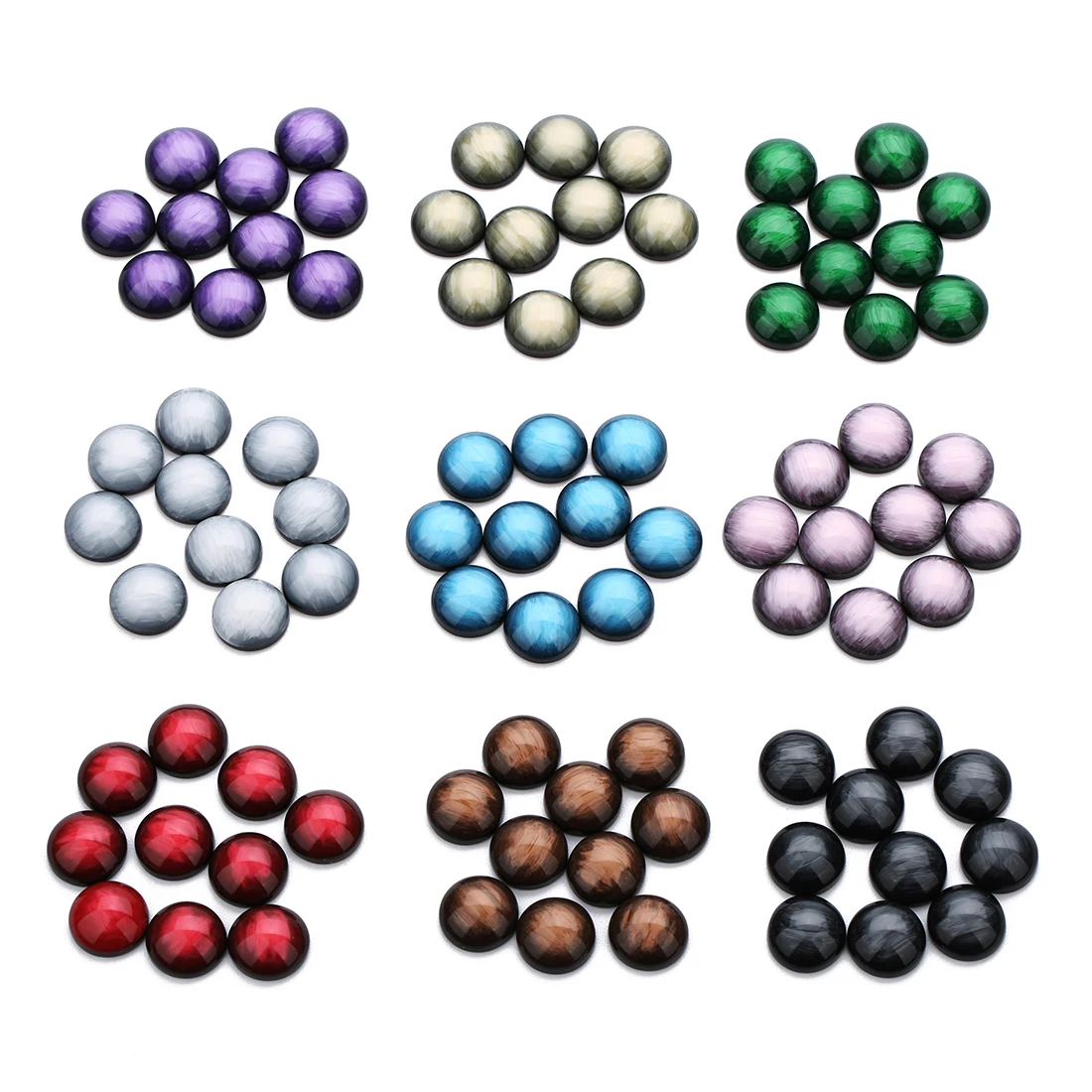 30pcs/lot 12mm Round Vintage Dyeing Resin Cabochon Beads Cabochon Cameo For Jewelry Making  DIY Rings Earrings Necklace Charms