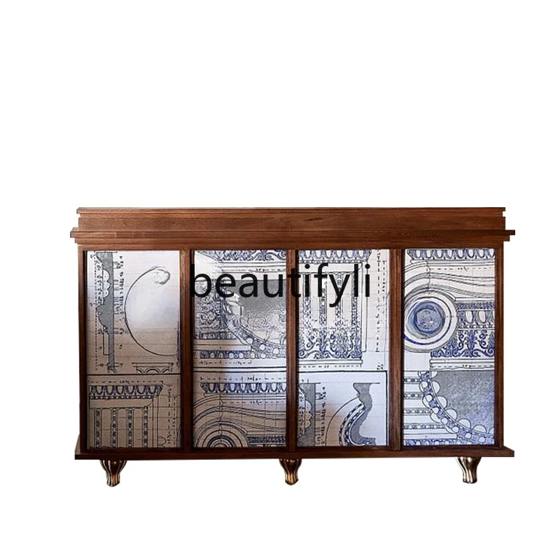 

Painted/Vintage dining room side cabinet/Living room rectangular locker/Customizable