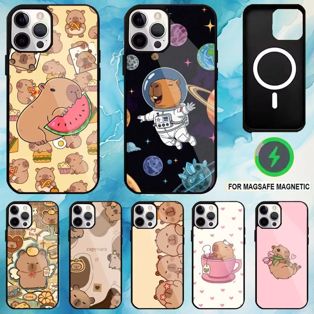 

Funny Cartoon cute capybara Phone Case For iPhone17,16,15,14,13,12,11 Plus,Pro Max Magnetic For Magsafe Wireless Charging