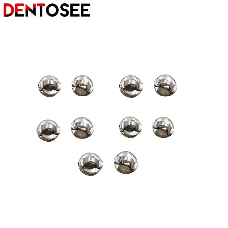 10Pcs/pack Dental Orthodontic Mesh Lingual Buttons Bottom Perforated Connection Tongue Side Buckle Dental Consumables