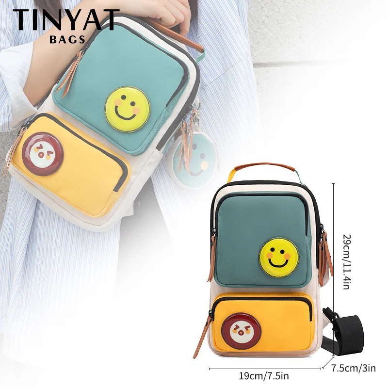 Tinyat Women’s Crossbody Bag Fashion Sling Bag Zipper Banana Bag Casual Handbag with Adjustable Strap