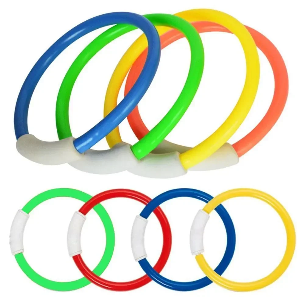 4PCS Diving Rings Underwater Swimming Rings Sinking Pool Toy Rings for Kids Children Swimming Diving Ring Water Sports Play Toys