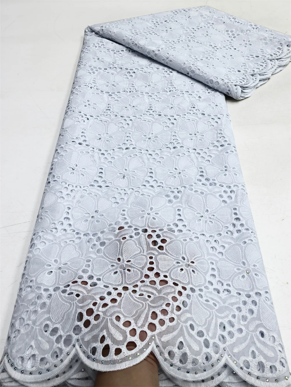 Swiss Voile Lace In Switzerland 2024 High Quality Nigerian African Cotton Lace Fabric for Women Wedding Dresses Party Sew