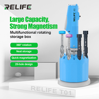 RELIFE T01 360° Multifunctional Rotating Storage Box Can Hold E2 Screwdrivers, Tweezers, Screwdrivers, 800 Screwdriver Bits