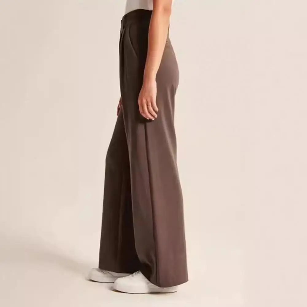 

Драпированные утягивающие универсальные широкие брюки с высокой талией, женские весенне-летние свободные утягивающие прямые повседневные брюки длиной до пола