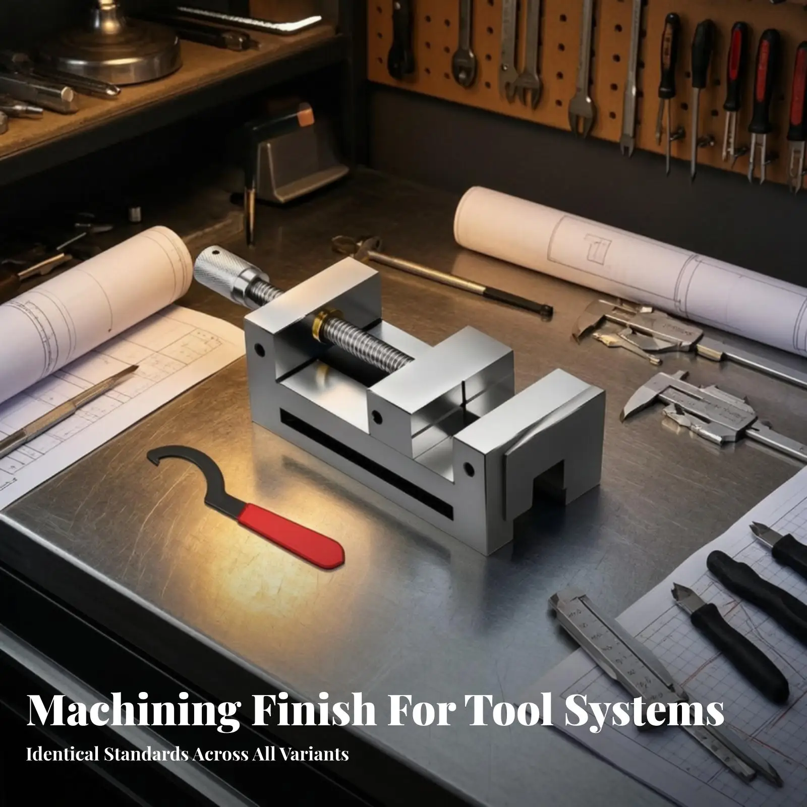 Precision Steel Vise Stainless Steel Flat Jaw Workholding Equipment for Workshop Machine Table Mounting
