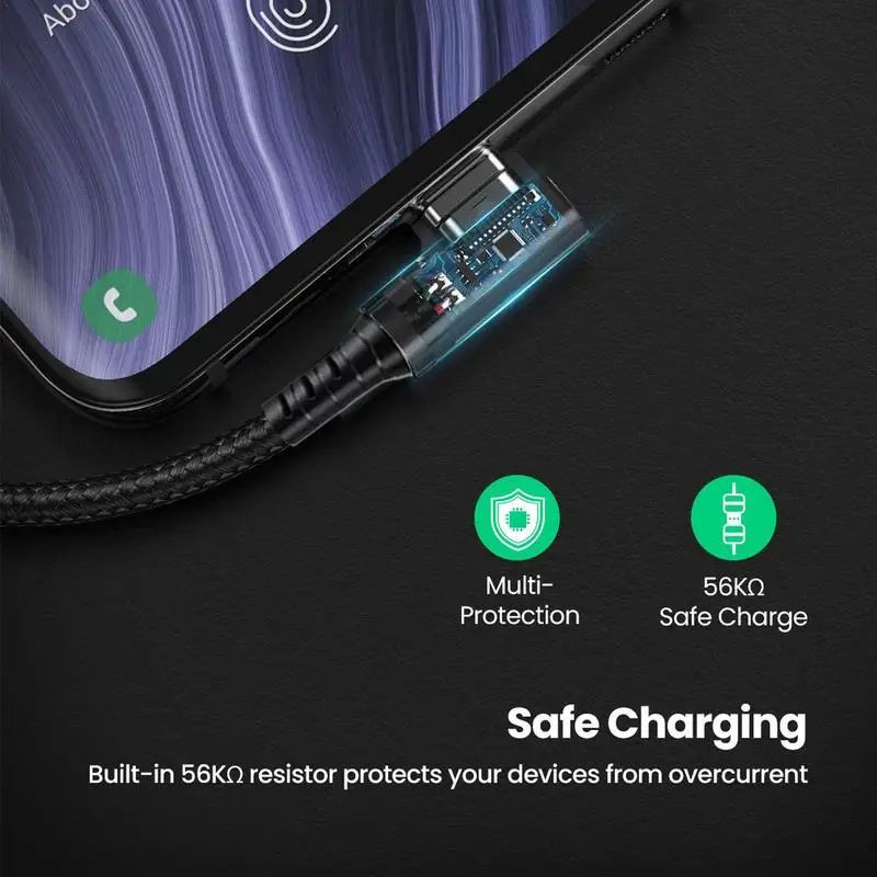 USB C الحبل نوع C كابل شحن قصير 90 درجة محول الحبل الزاوية اليمنى كابل بيانات 6A شحن سريع C الحبل للكمبيوتر والكمبيوتر المحمول