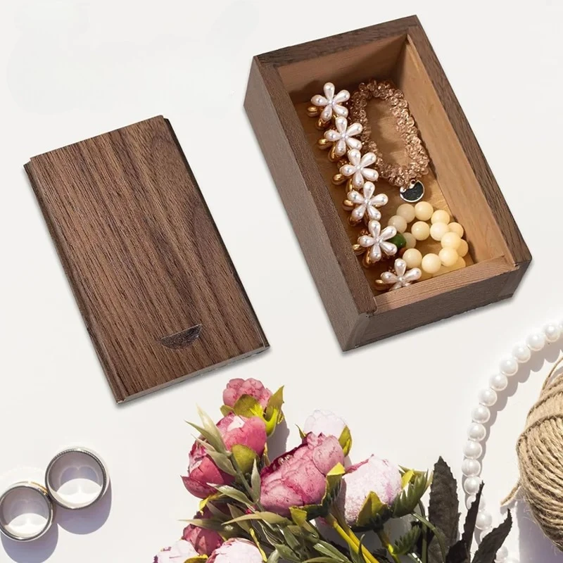 5PCS/lot Wood Gift Boxs with Sliding Lid Sliding Top Wooden Keepsake Box for Handicraft Storage Photography Studio USB Packaging