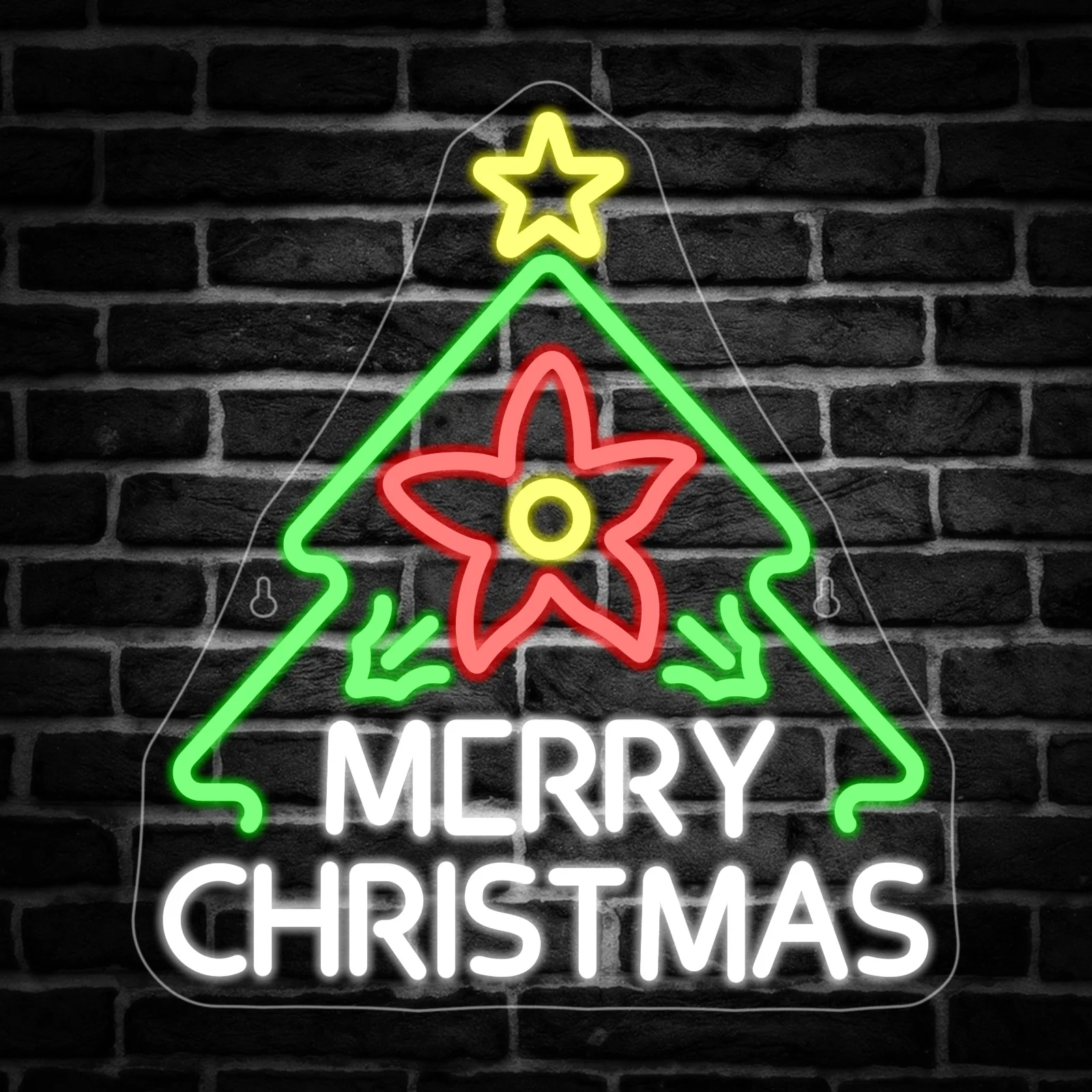 

Merry Christmas Neon Sign Xmas Tree Art Led Light Up Sign Room Decoration For Wall Decor Party Bar Home Shop Window Lamp Gift