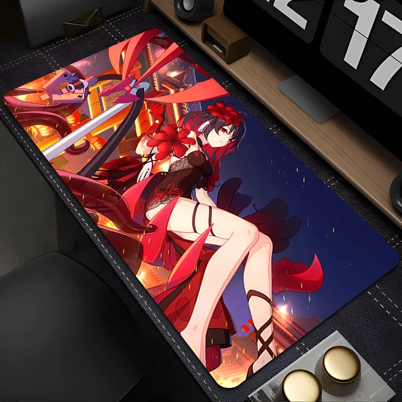Muismat Accessoires Toetsenbord Pad Bureau Mat Anime H-honkai Impact 3-muismat Natuurlijk rubber Antislip Gaming Uitgebreide pad