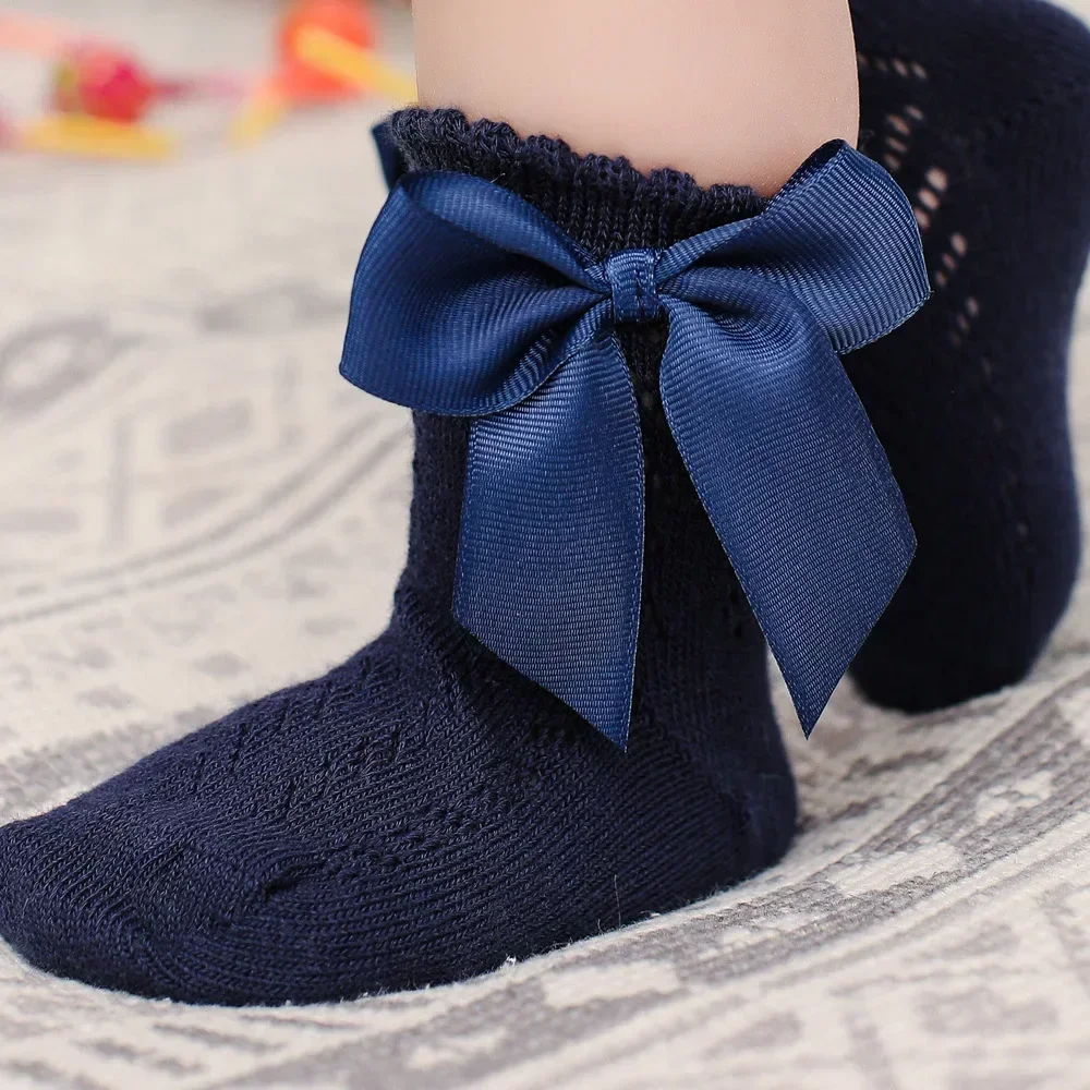 

Newborn One Years Baby Socks Infant Kids Ruffle Leakage Girls Sock Toddler Anti Slip Cotton Infant Frilly Bow Sock for 0-5 Years