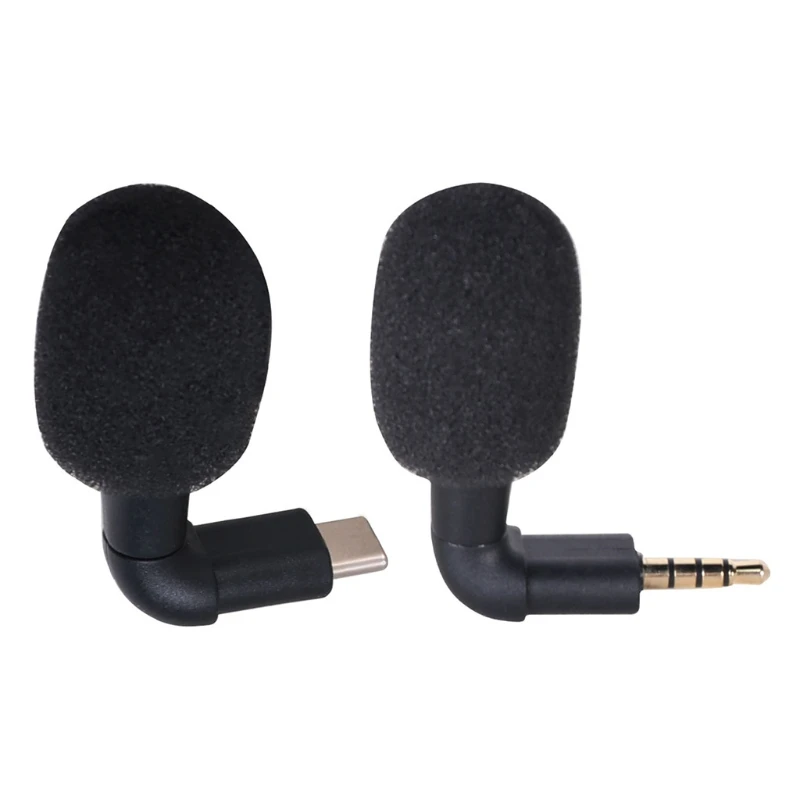 OOTDTY Noise Cancelling Mic Professional Microphone Type C/ 3.5mm Mini Mobile Phone Mic for Speech Vlog Recording Interview