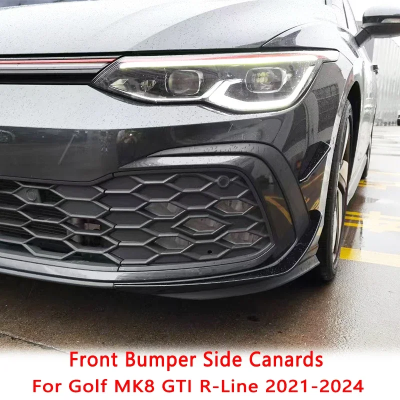 For Volkswagen Golf MK8 GTI & R-Line 2021-2024 Rear Side Bumper Canards Spolier Splitter Front Foglight Racing Grille BodyKit