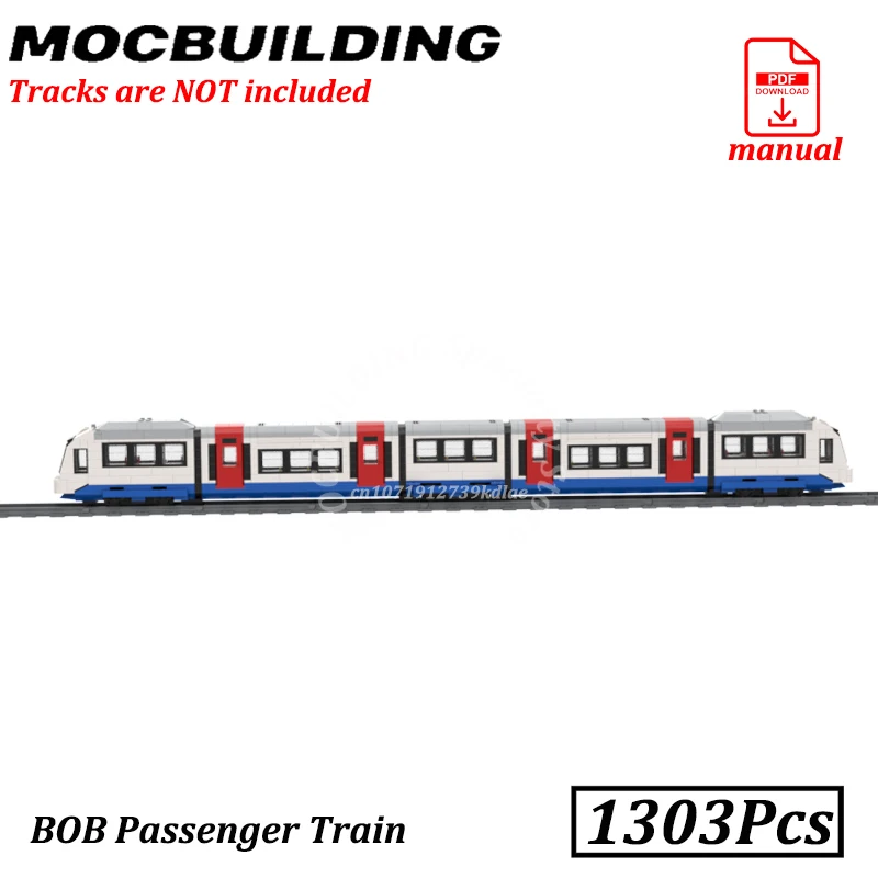 Passenger Train BOB Train Display Model City Railway MOC Building Blocks Brick Toys Construction Gift Present