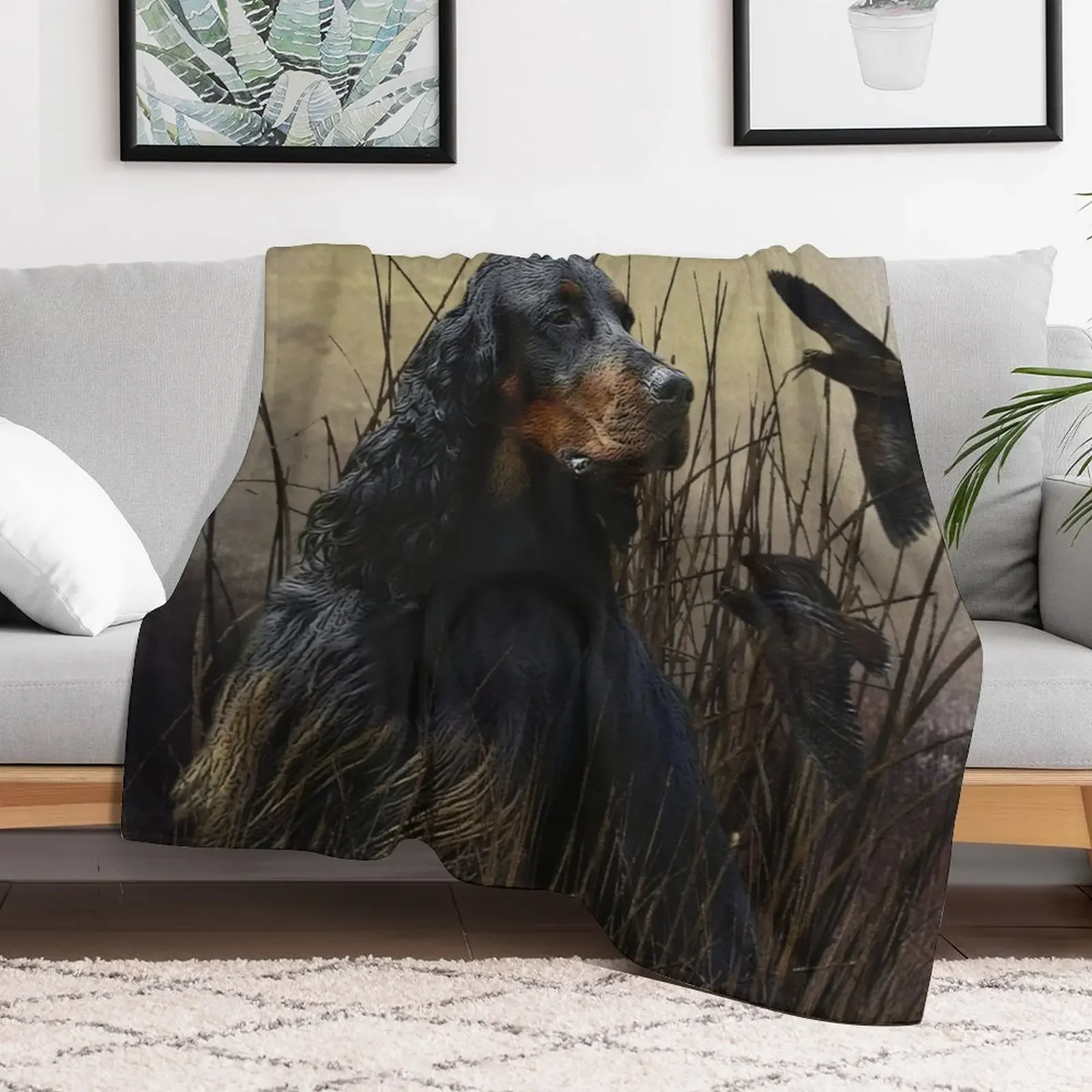 Gordon Setter , Hunting companion Throw Blanket All Season Lightweight Soft Blanket for Bed