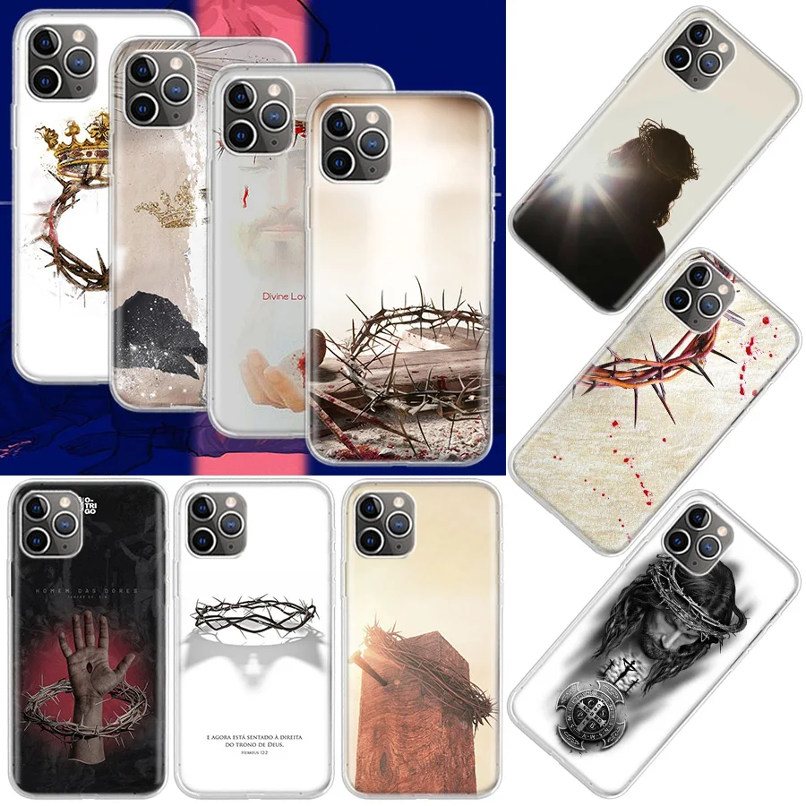 Jesus, The Crown of Thorns Phone Case For Apple Iphone 12 Mini 14 13 15 Pro Max 11 X XS XR 16 Plus Funda Cover Shell Co