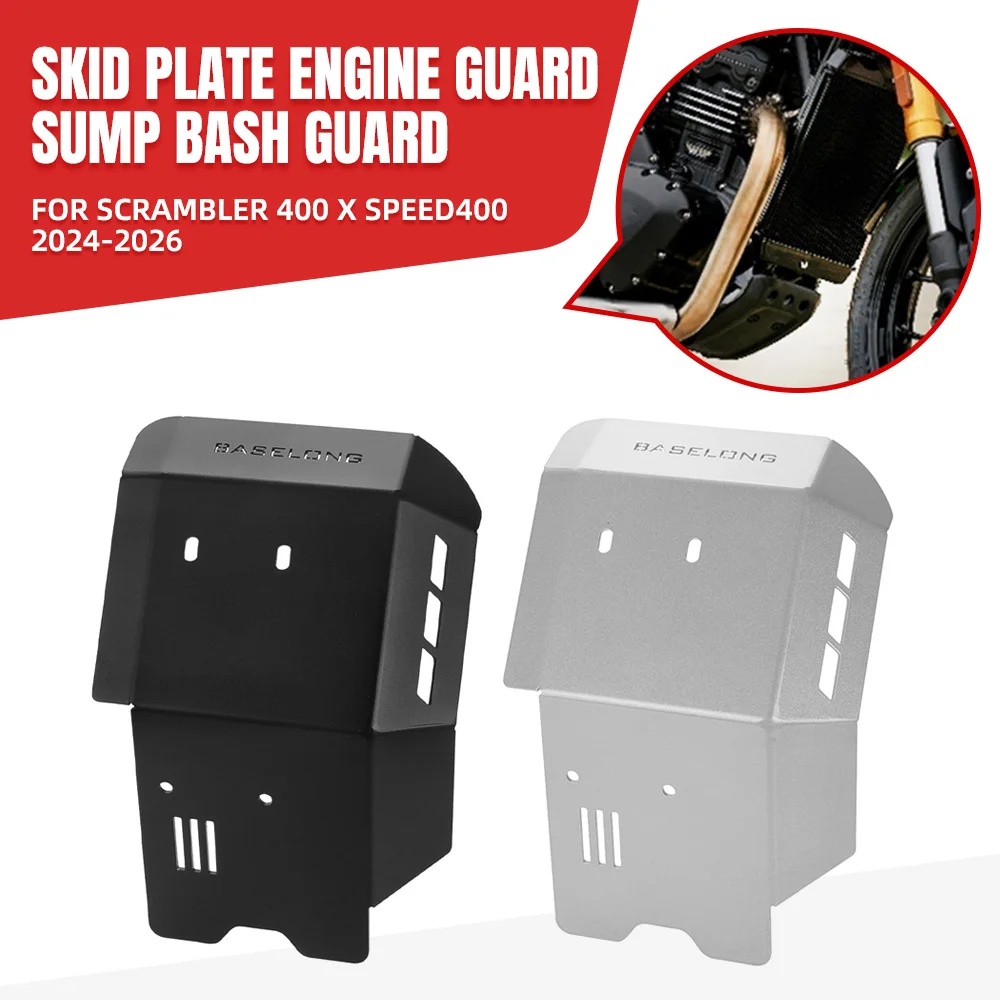 

FOR Scrambler 400 X Speed400 2024-2025-2026 Motorcycle Skid Plate Engine Guard Chassis Protection Belly Pan Protector Speed 400