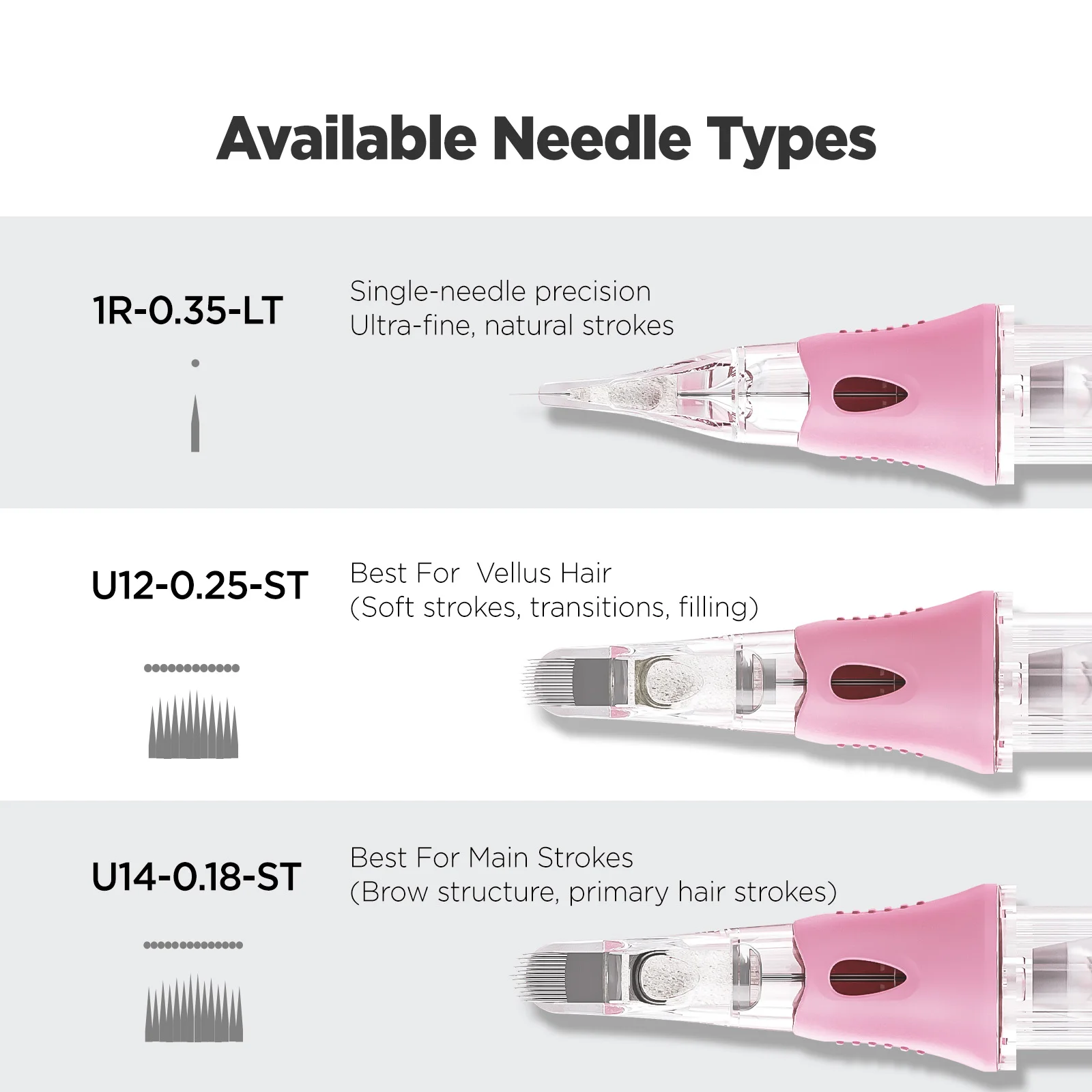 10PCS Universal Permanent Makeup Needles U14/0.18 U12/0.25 1R Tattoo Cartridge Sterilized Safety for Eyebrow Lips Tattoo Machine