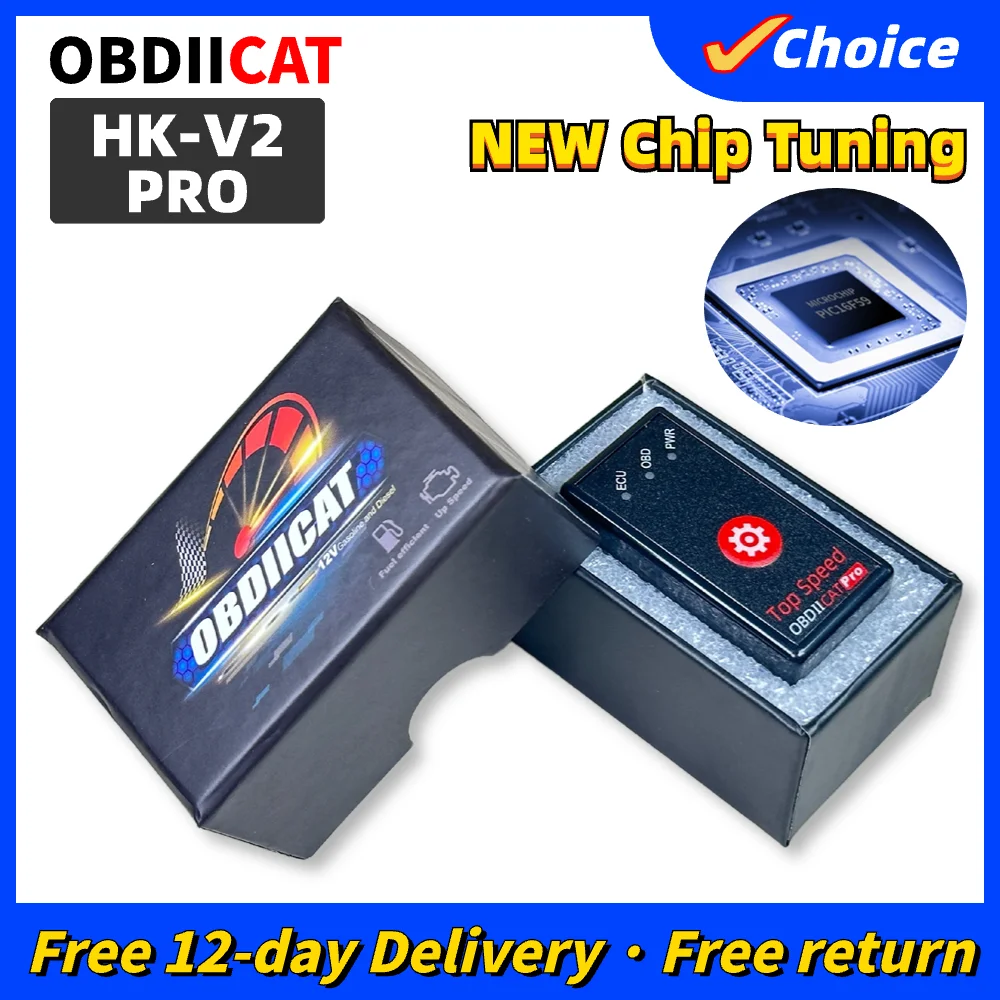 

100PCS OBDIICAT HK-V2 Fuel Save More Power HK01 Super OBD2 Chip Tuning Box For Benzine&Diesel Cars Better Than ECO & Nitro OBD2