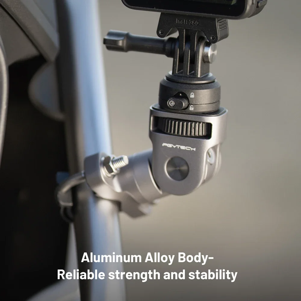 

PGYTECH Super Clamp Mount от 17 мм до 37 мм, винтовой адаптер 1/4 дюйма, U-образный болт, крепление для трубок от 12,7 до 33 мм, экшн-камеры для велосипеда/автомобиля