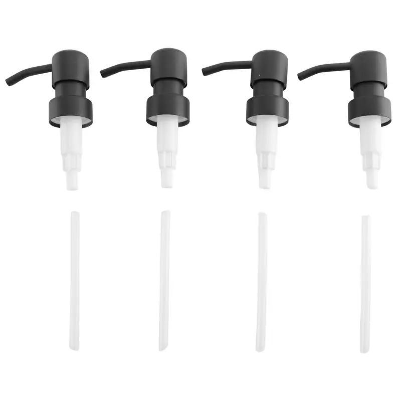 A68P-Soap Dispenser Replacement Pump,4Pack Rust-Proof Stainless Steel With Black Metal Coated Pumps Fit Standard 8Oz/16Oz Boston