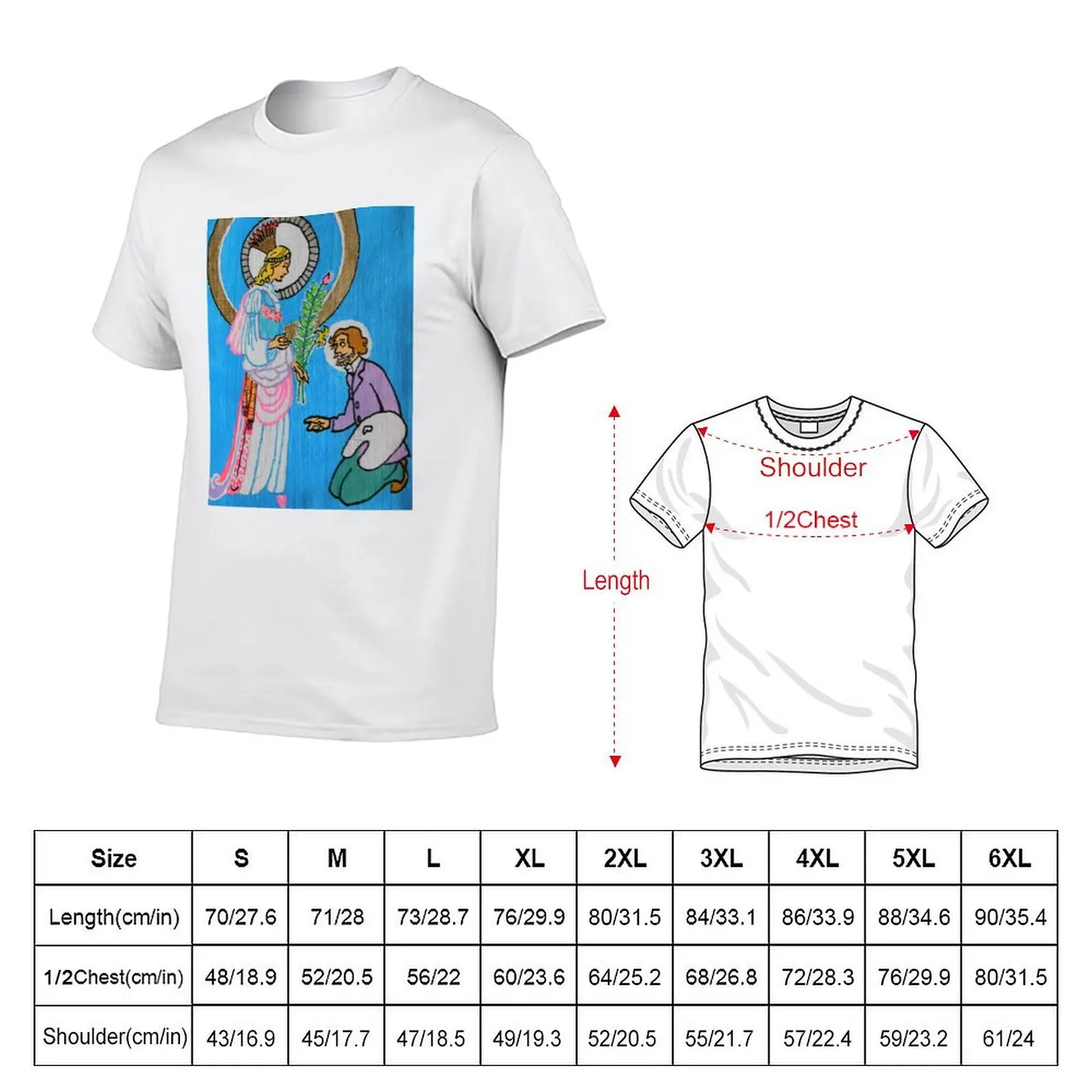 Consoling Virgin by James Ensore and Recreated by Fearxx R. Thompson T-Shirt Lightweight Basic Short Sleeve Shirt