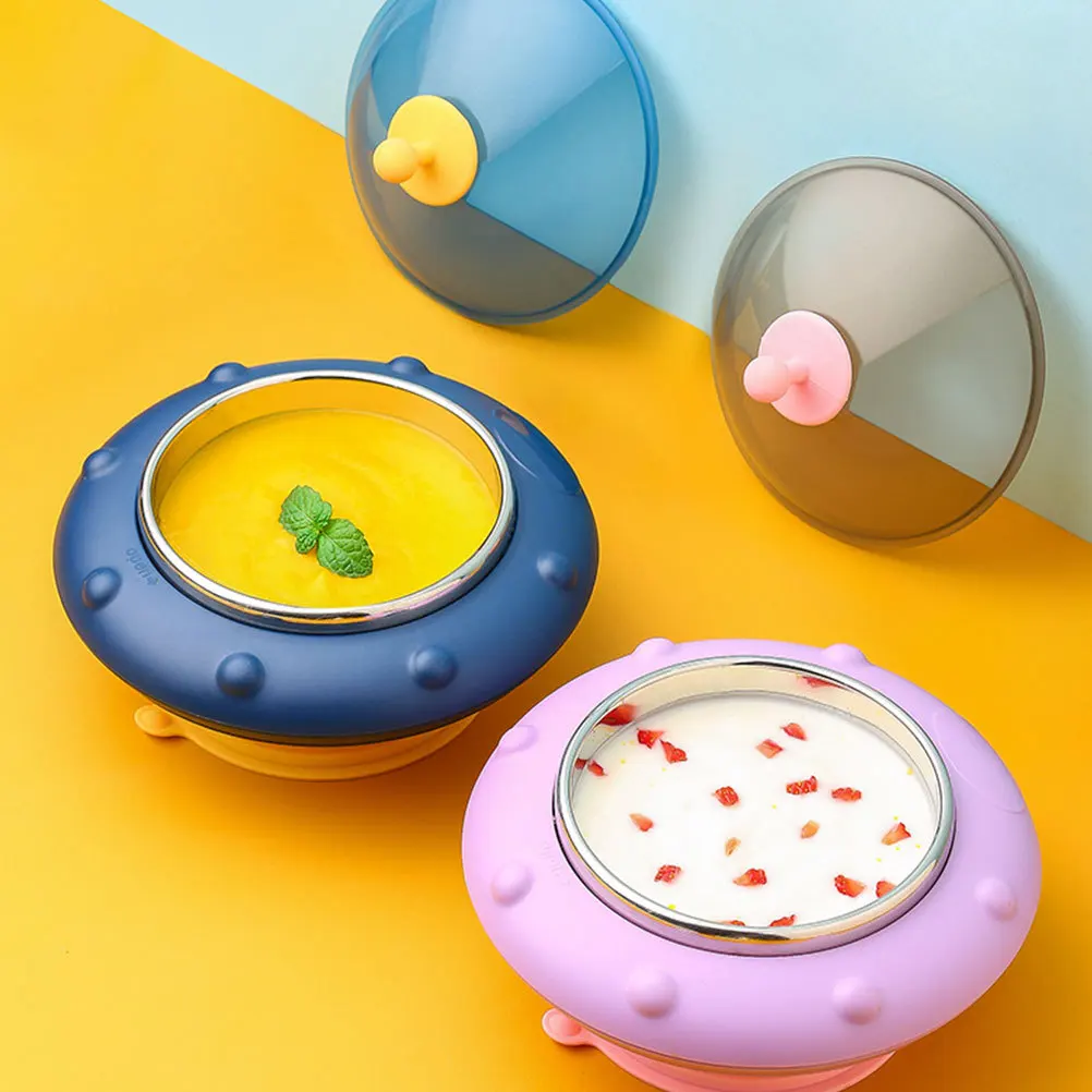 

1 шт., миска для детского питания, многофункциональная тренировочная посуда в форме НЛО, удобная практичная изоляция для домашнего использования для детей