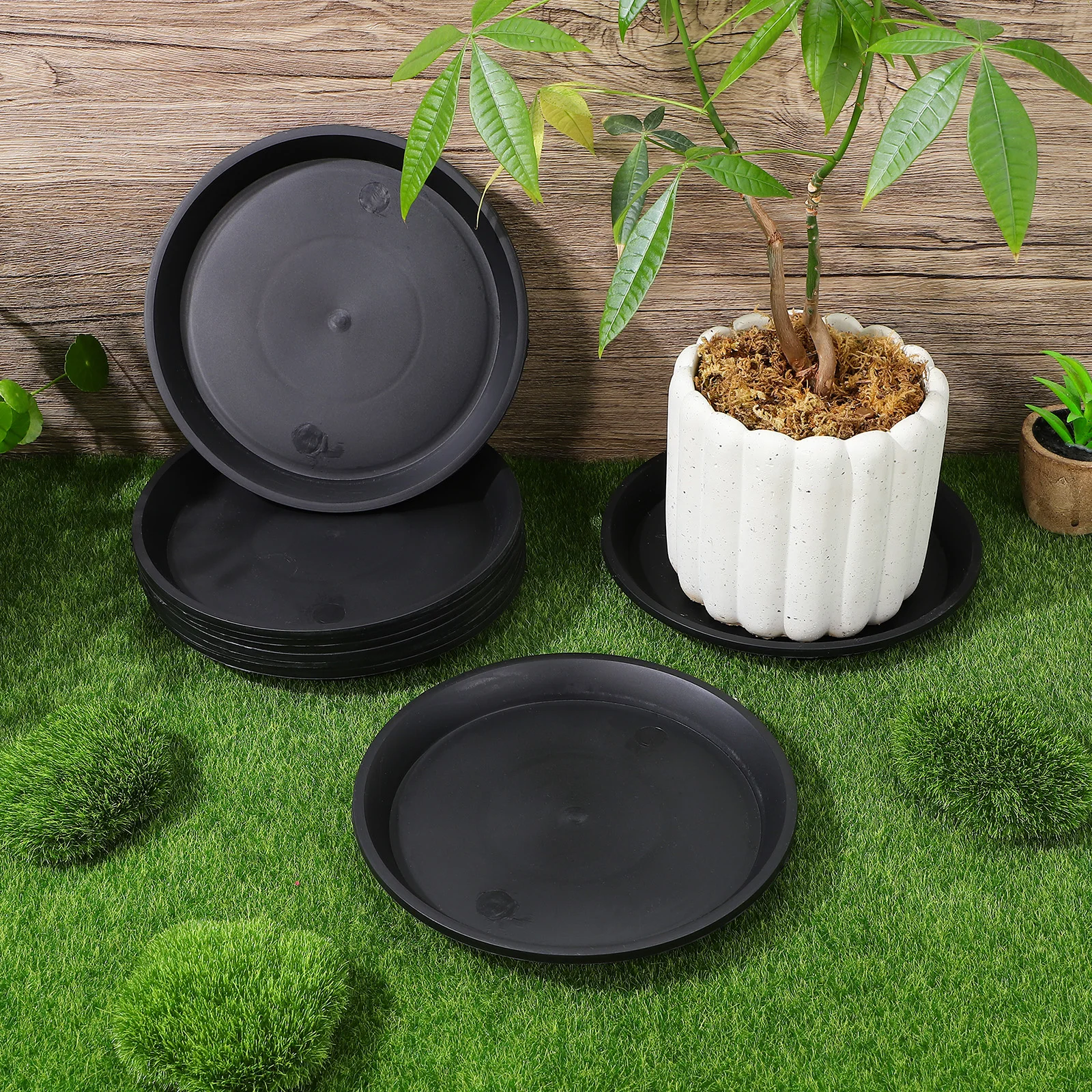 

10 Pcs Large PP Plant Drip Tray Flowerpot Saucer Gardening Water Trays Bonsai Plates Bottom Trays for Household Surfaces