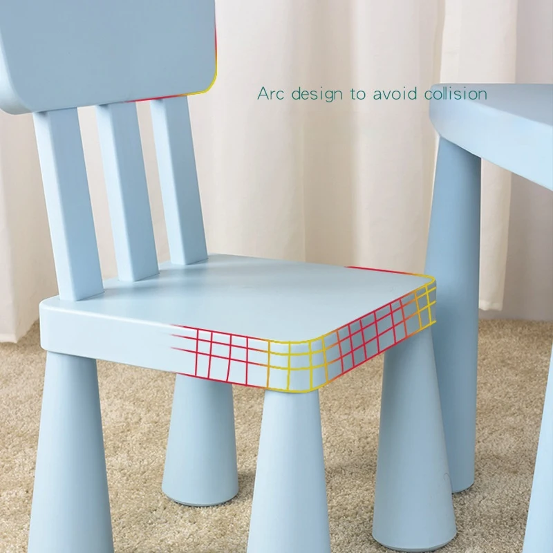 Modern Nordic Style Plastic Children Chair and Table Set Colorful and Soft Kids Chair with Spinal Protection Function   Стул