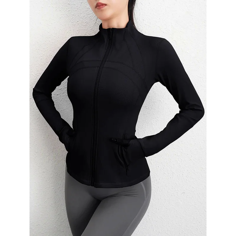 Yoga top women's tight yoga jacket running fitness casual jacket slim and thin yoga wear